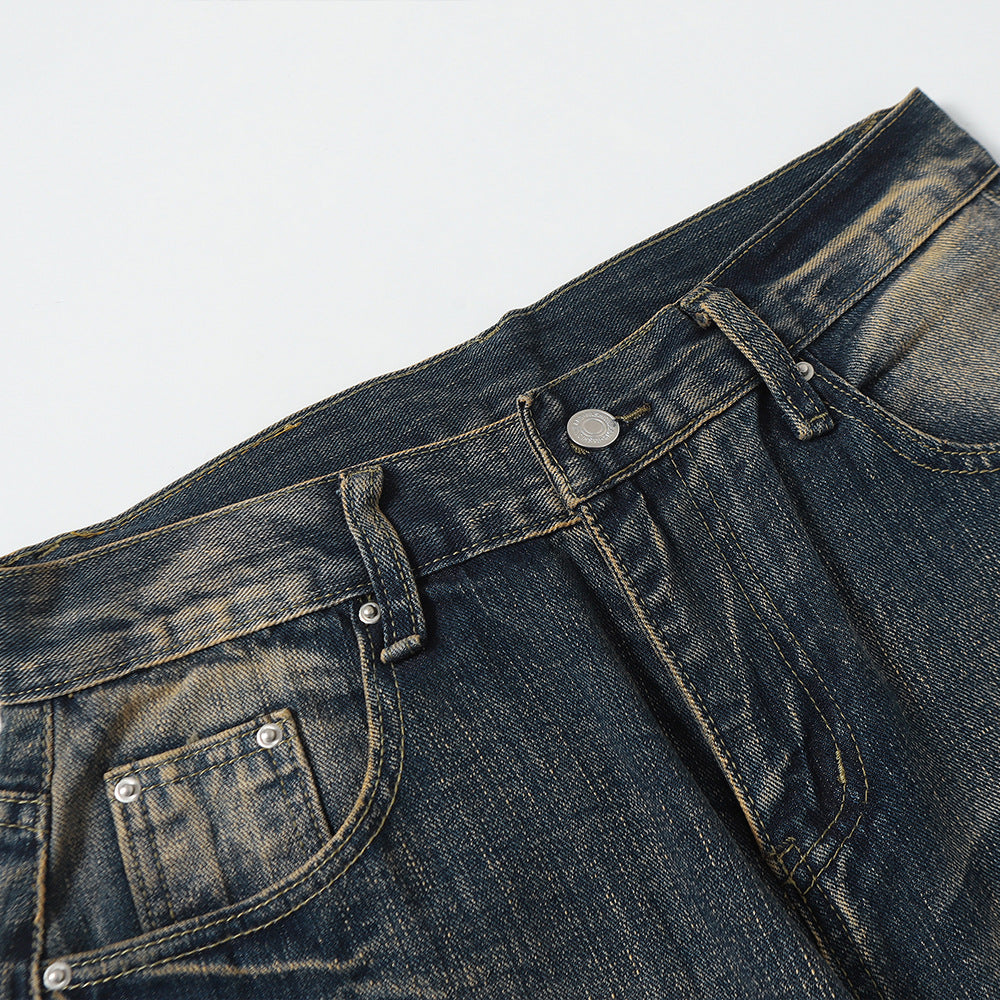Gebogen Silhouet Mes Jeans Heren