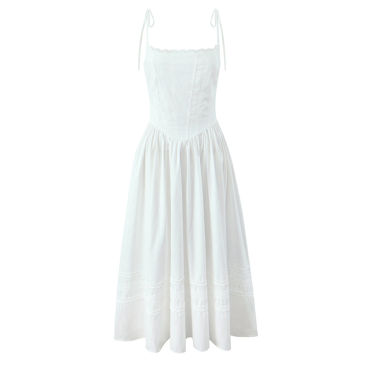 Camisolejurk met vetersluiting