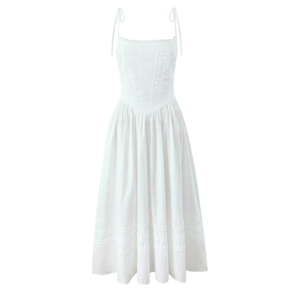 Camisolejurk met vetersluiting