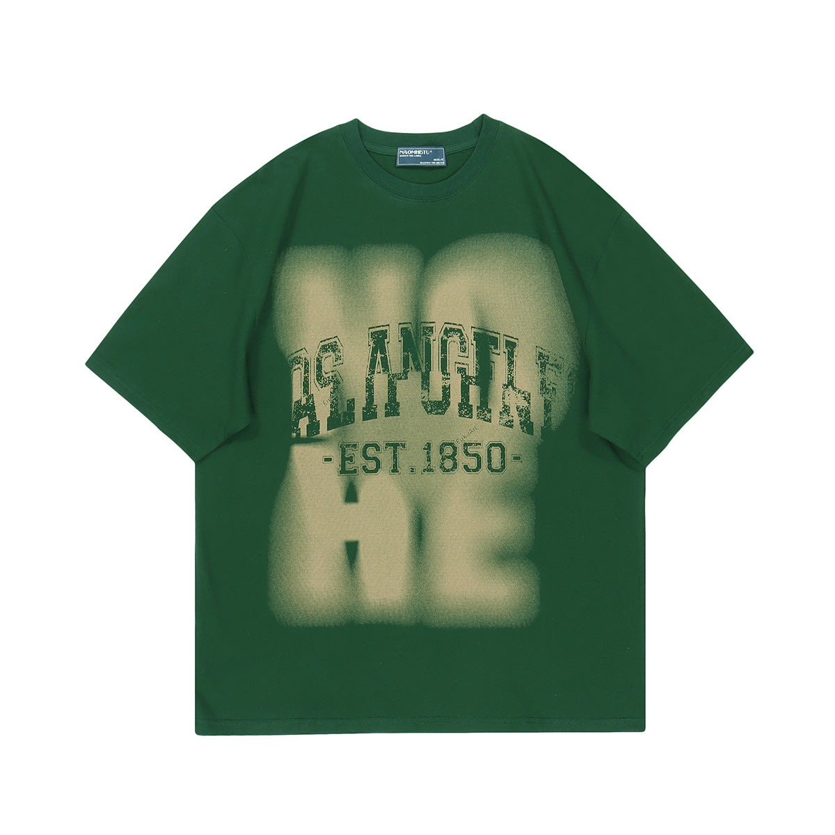 T-shirt met korte mouwen en inkjetprint met kleurverloopletters