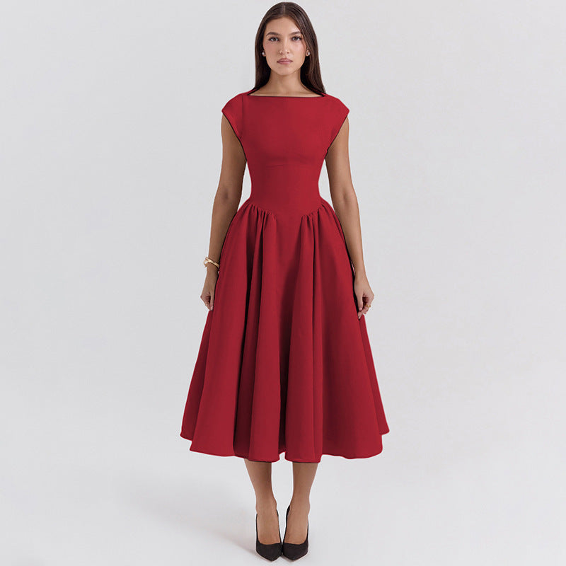 Elegant Sheer Back Cut-Out Sleeveless Fitted Dress
