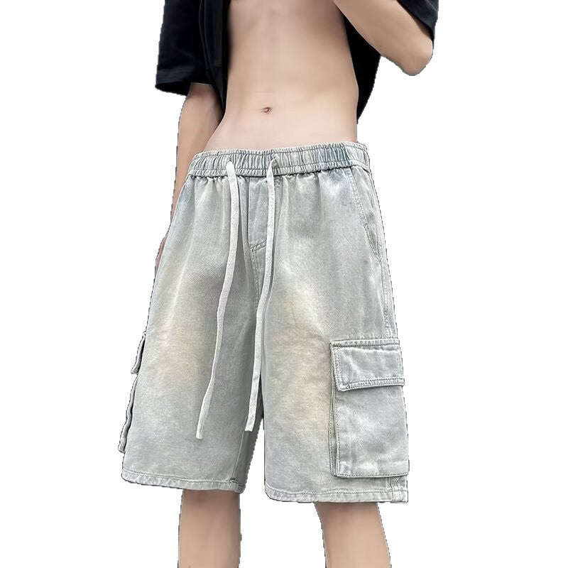 Workwear denim men's loose summer men's straight leg pants