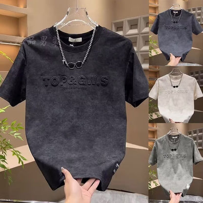 Short Sleeve Men's Tie-Dye Round Neck Versatile Leisure Half Sleeve T-Shirt