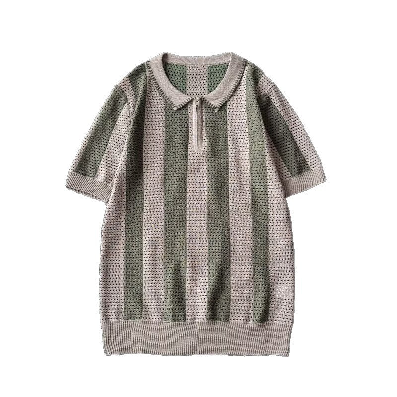 Polo shirt men's summer slim fit casual top with half sleeves