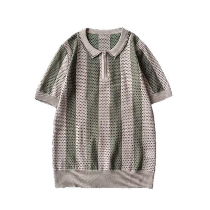 Polo shirt men's summer slim fit casual top with half sleeves