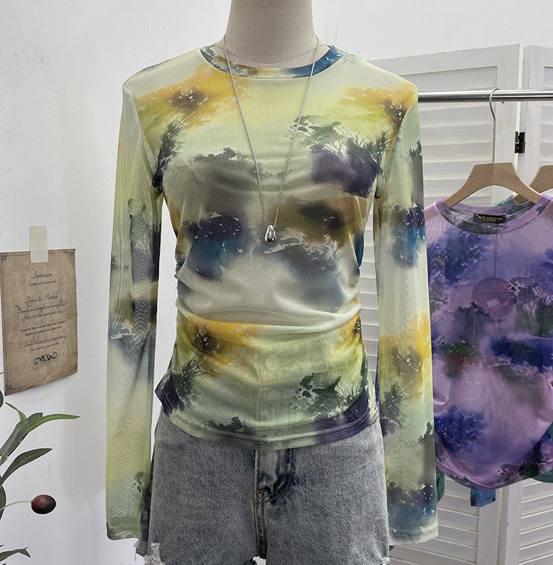 Pleated thin transparent top