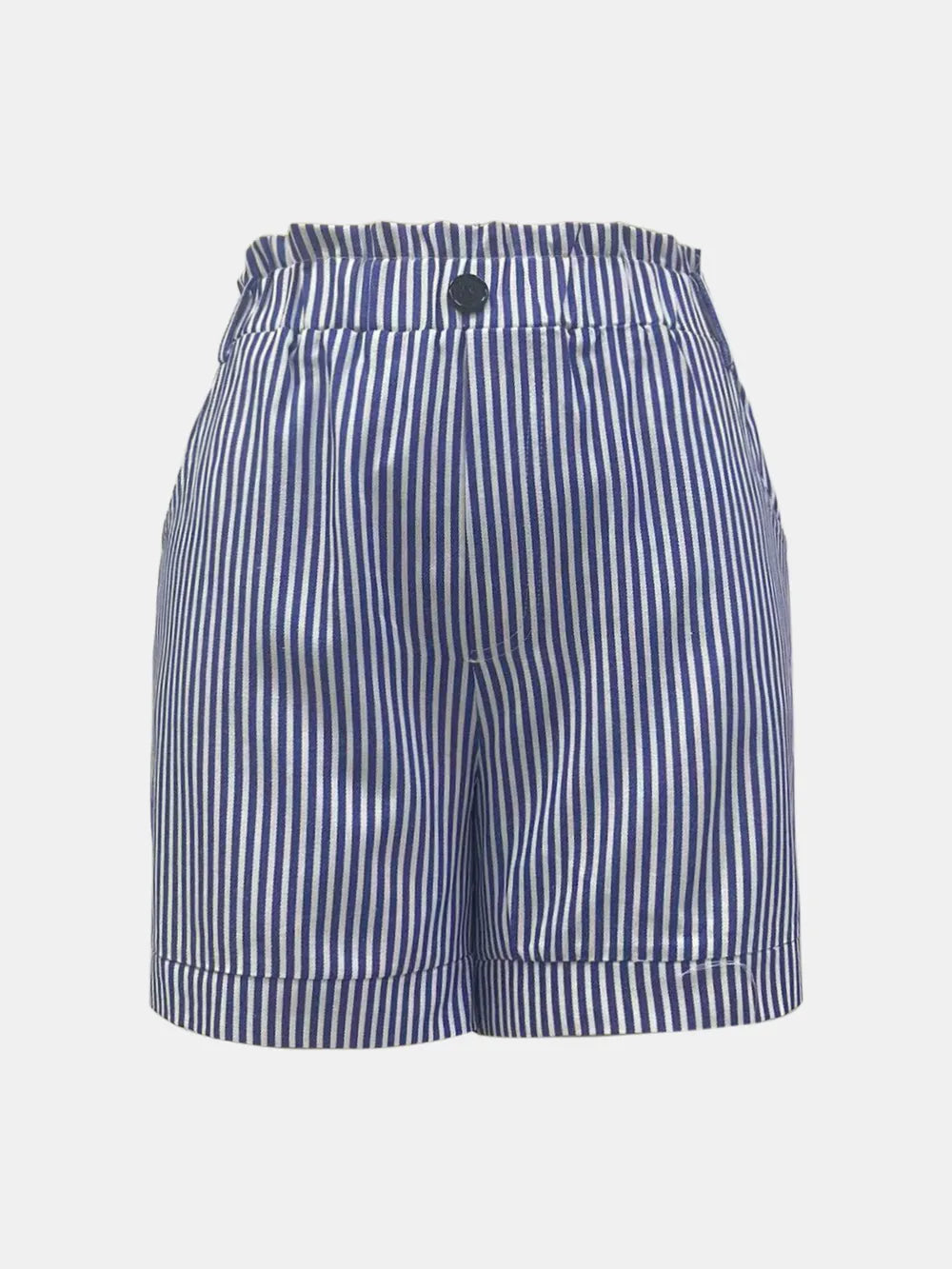 Shorts met hoge taille zakken en strepen