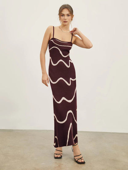 Summer style halter skirt slim striped knit sexy hip wrap dress