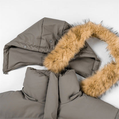 Korte jas met Mao-kraag en afneembare capuchon