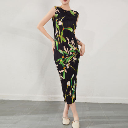 Round neck vest dress sleeveless dress