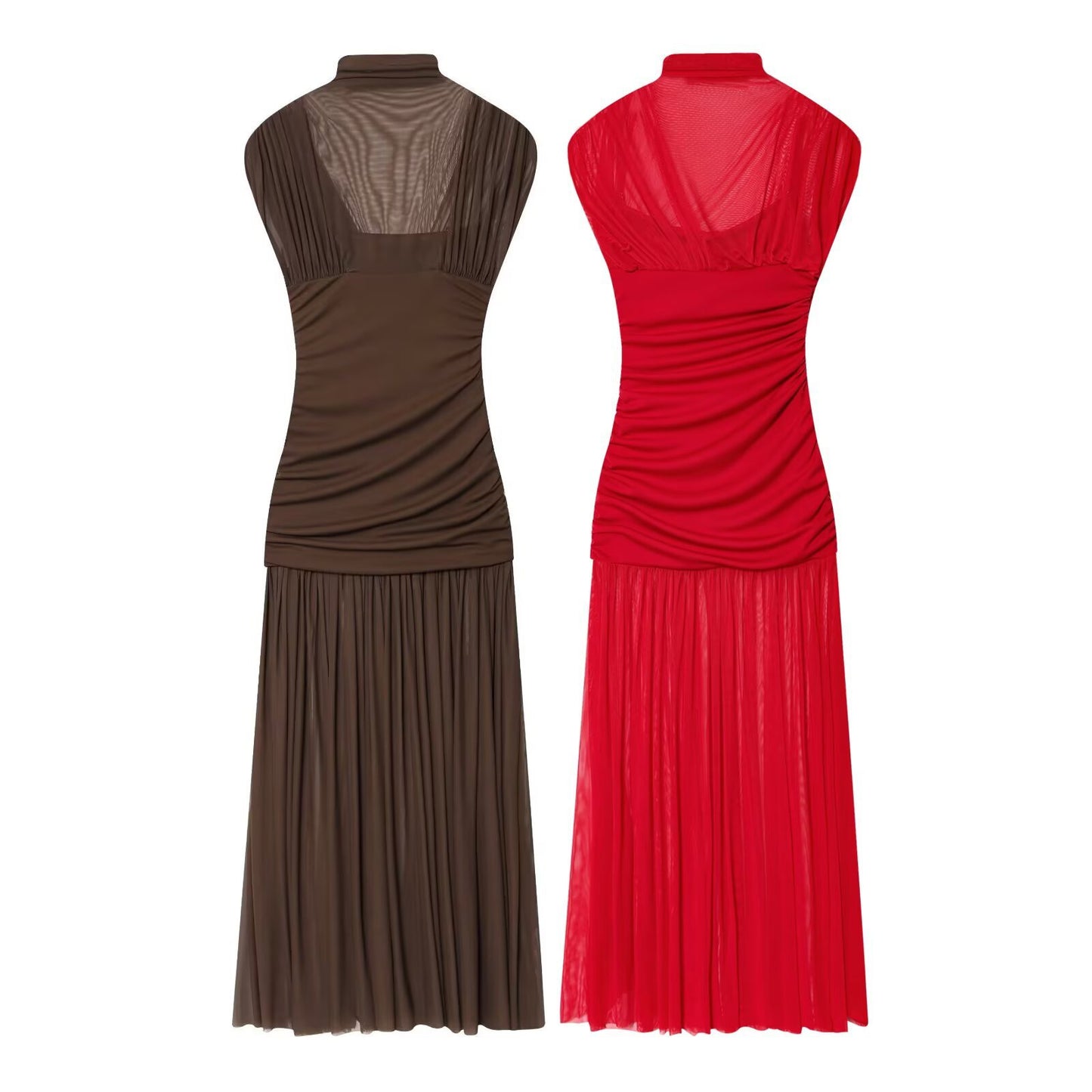 Elegant and Fashionable Women's Dress with Chiffon Splicing in Summer  INS Style