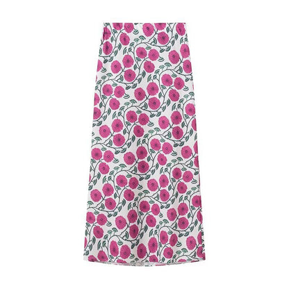 Fashion printed shirt+skirt set
