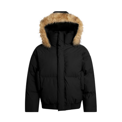 Korte jas met Mao-kraag en afneembare capuchon