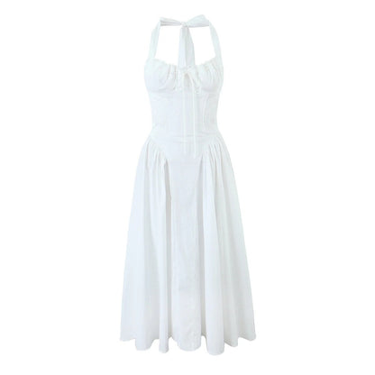 Backless mid length dress