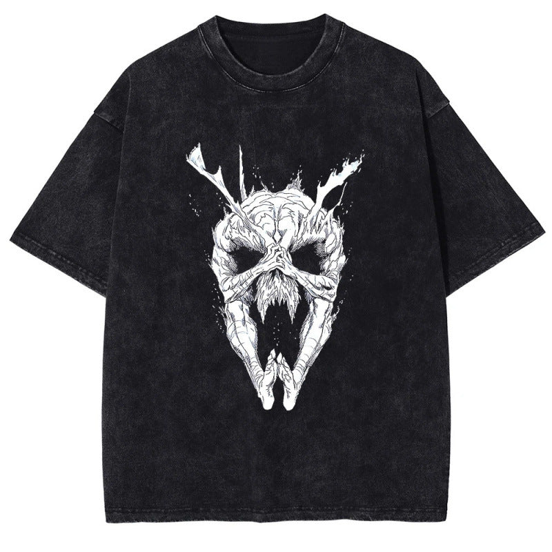 Summer Hot Selling One Punch Man AnimePrinted T-Shirt Summer Cotton Washed Vintage Short Sleeve