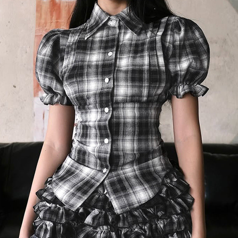 Bubble sleeve shirt top
