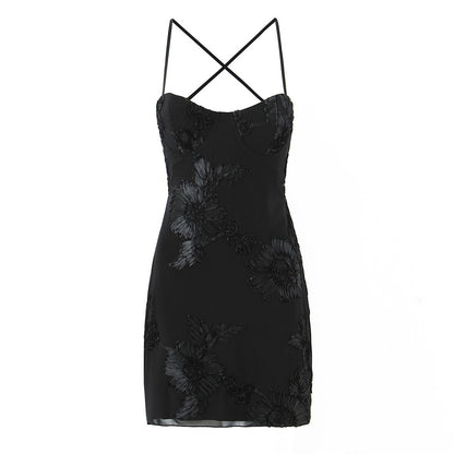 Elegant Classic 3D Flower Corset Dress with Steel Boning Women's Dress