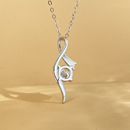 Classic Moissanite Bow Pendant Necklace