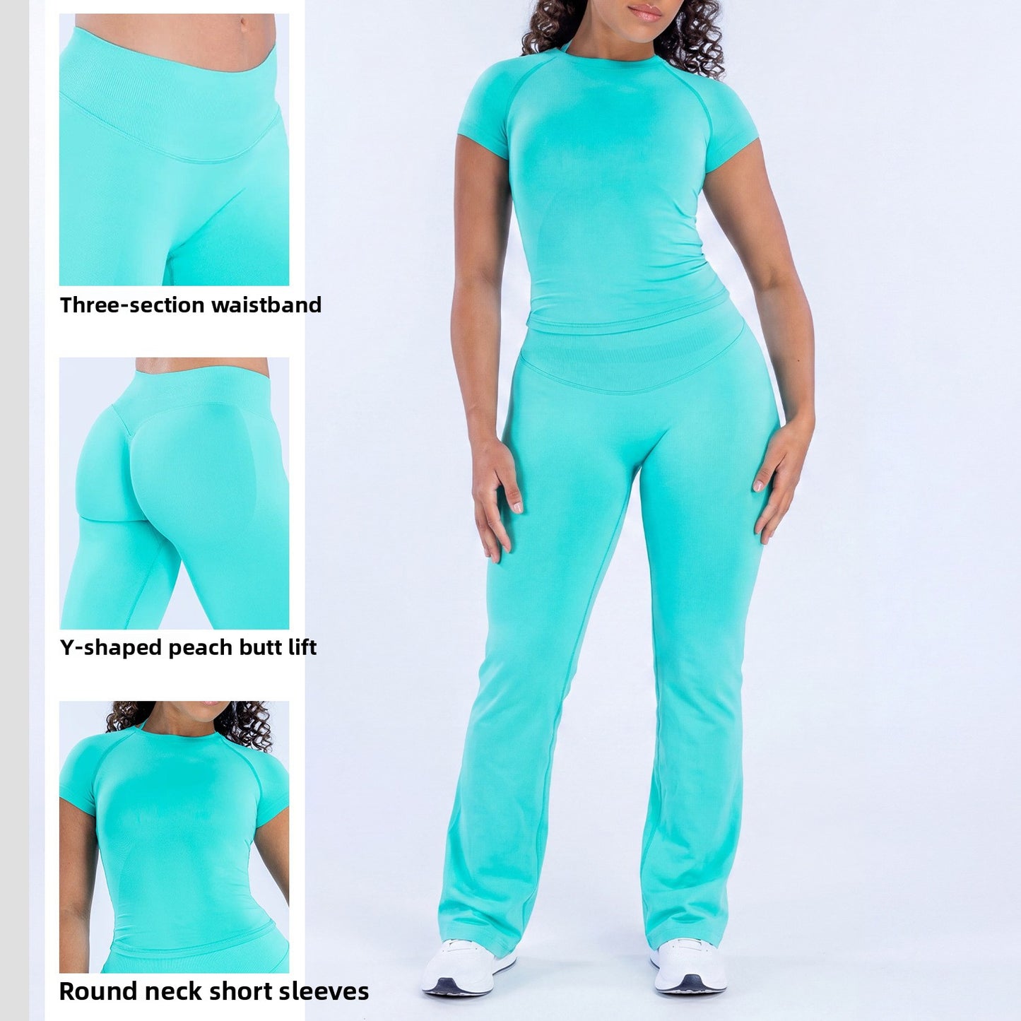 Seamless Yoga Vest and Flared Pants