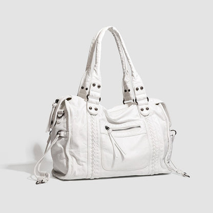 Women Soft Washed Leather Shoulder Bag