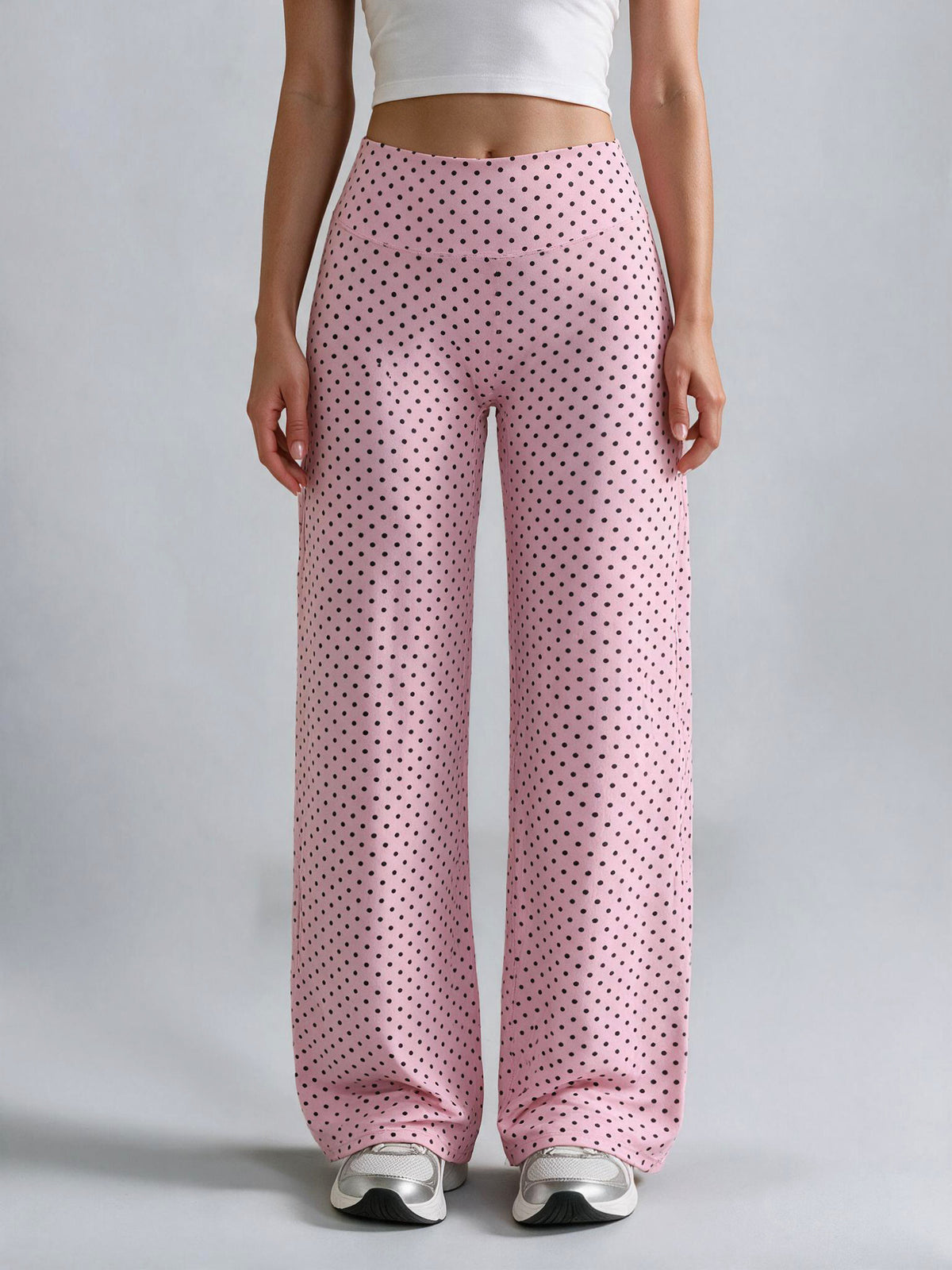 Women's Brushed Fabric High-Waisted Wide-Leg Yoga Running Pants