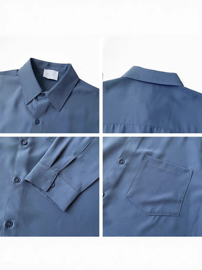Men's loose-fitting long-sleeved shirt