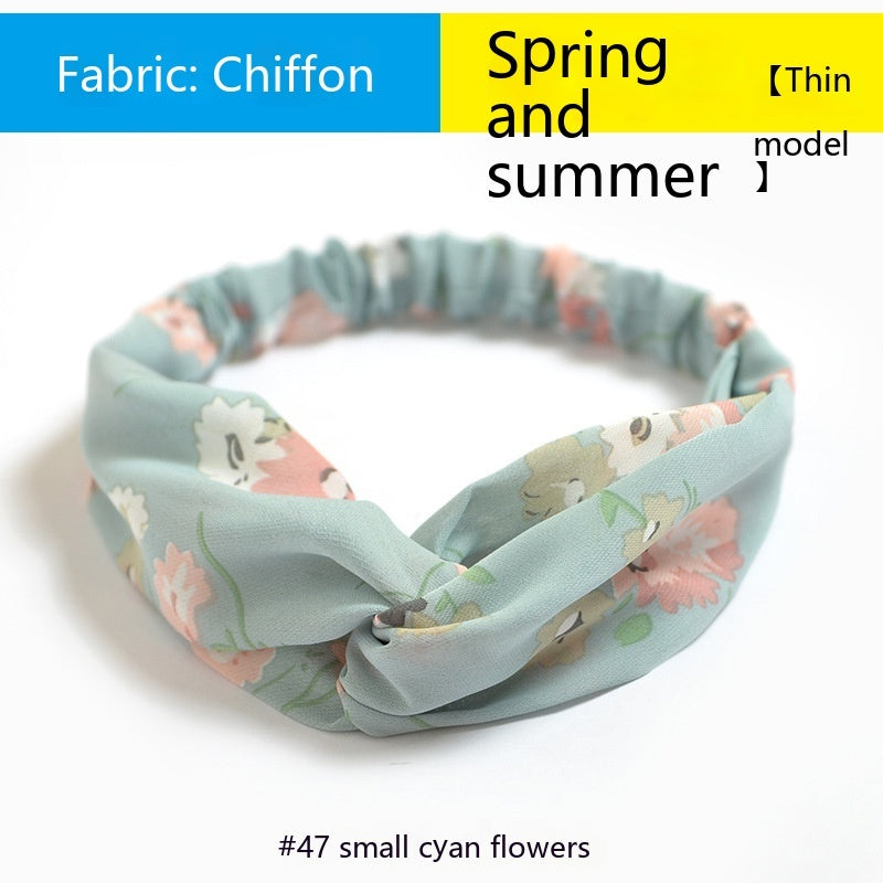 Elastische gekruiste chiffon hoofdband in Boheemse stijl