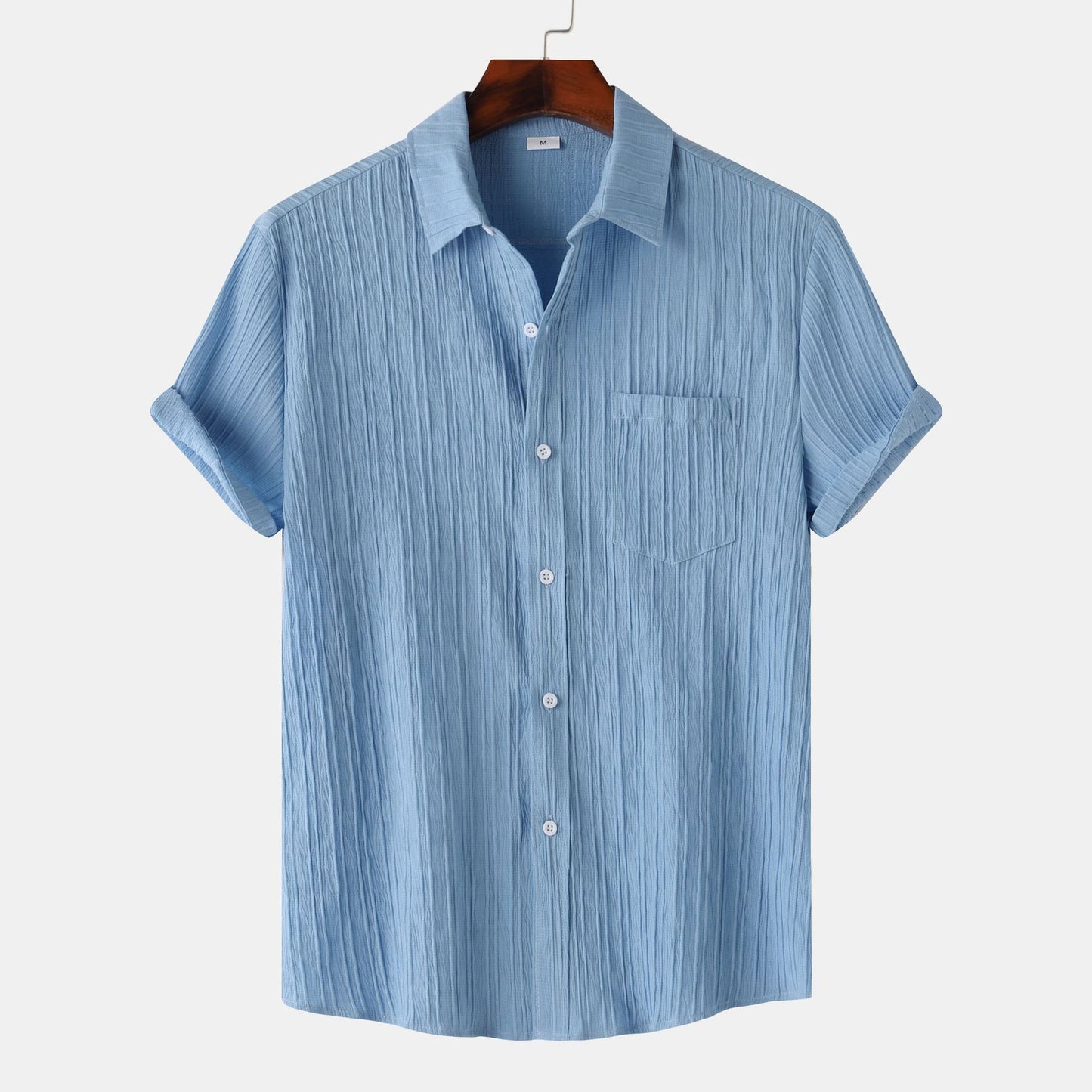 Mens Short Sleeve Lapel Shirt