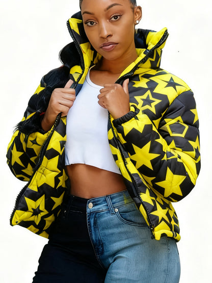 Kleurrijke Korte Pufferjas