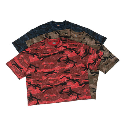 Men's Pure Cotton Camouflage Print Round Neck Short Sleeve Loose T-Shirt