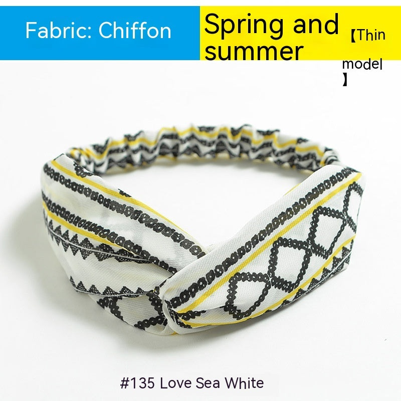 Elastische gekruiste chiffon hoofdband in Boheemse stijl