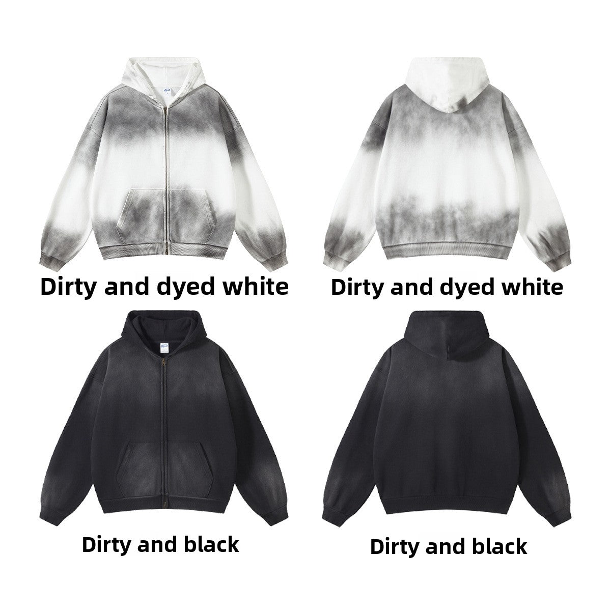 Vintage Distressed Oversized Hooded Sweatshirt