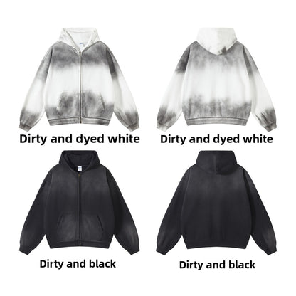 Vintage Distressed Oversized Hooded Sweatshirt