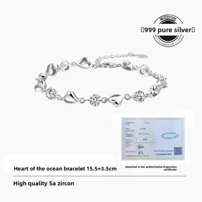 Sterling Silver Diamond Accent Bracelet