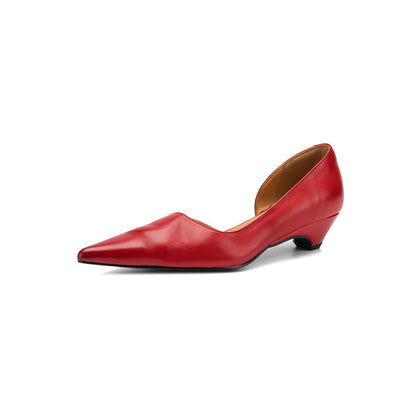 Women's Cowhide Retro Pointed Toe Sandals