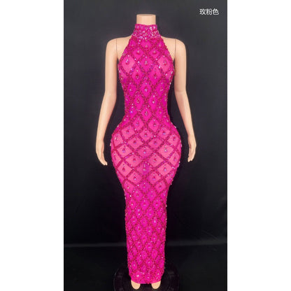 Rhinestone Silver Dress Plus Size