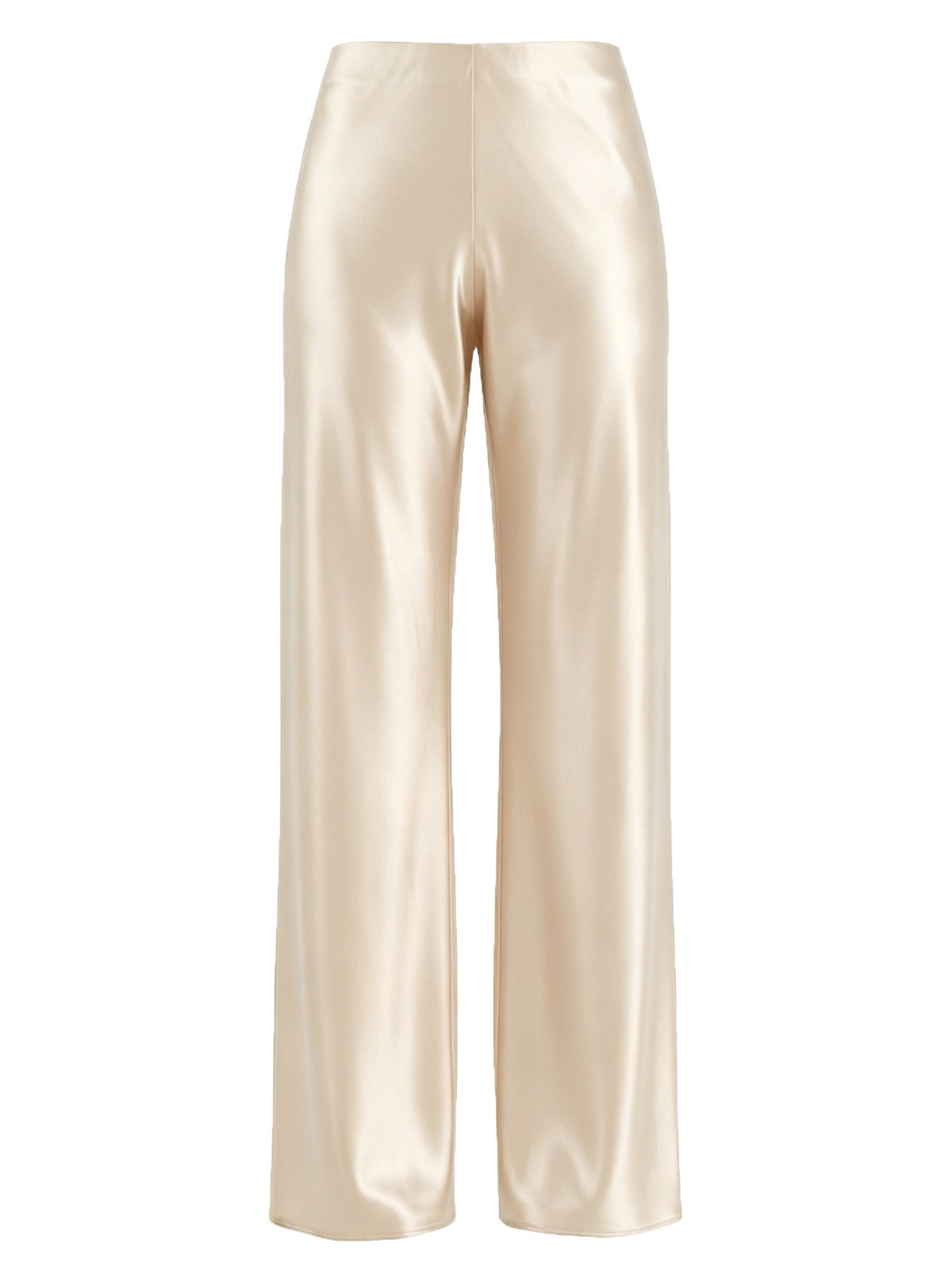 Women's High-Waisted Satin Wide Leg Long Pants with Elastic Waist