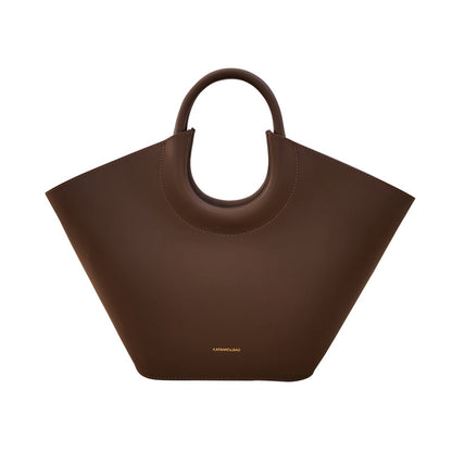 Cowhide High-End French Fashion Commuter Special Bag Niche Design Vegetable Basket Bag