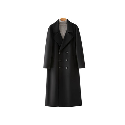 Extended-Length Wool Coat for Men