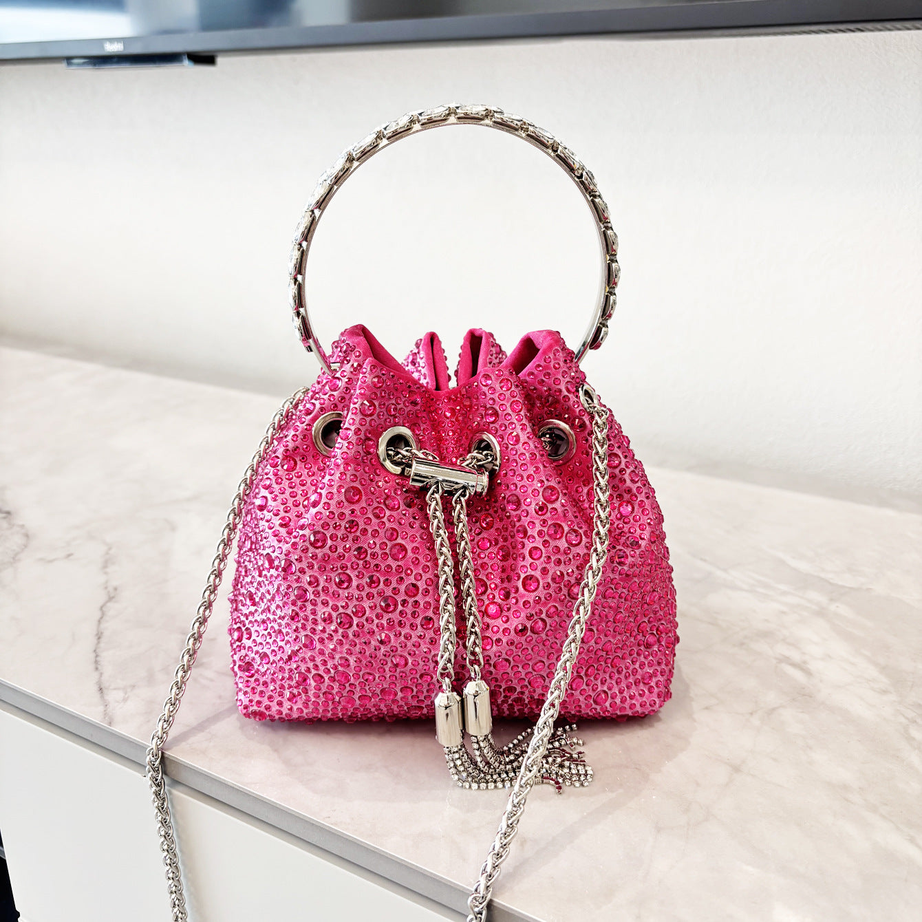 Diamond Crystal Bucket Bag