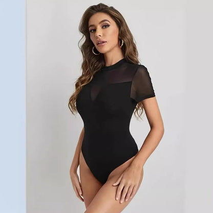 Trendy dames bodysuit met mesh