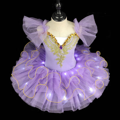 Girls Luminous Ballet Performance Dress