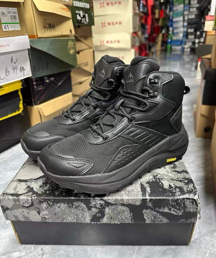 Men's Breathable Mid-High Top Outdoor Hiking Shoes with YKK Side Zipper