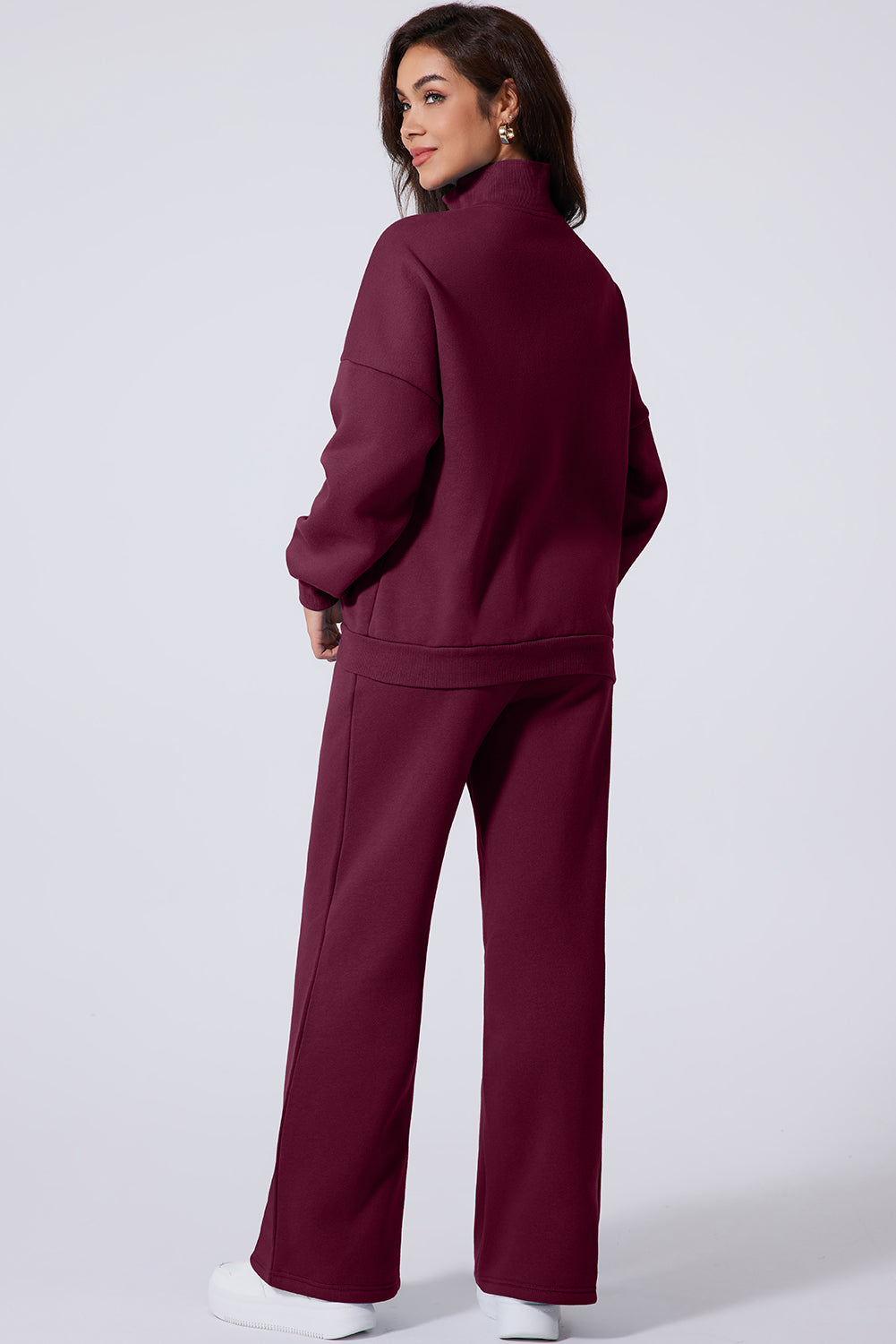 Sweatshirt met halve rits en bijpassende broek