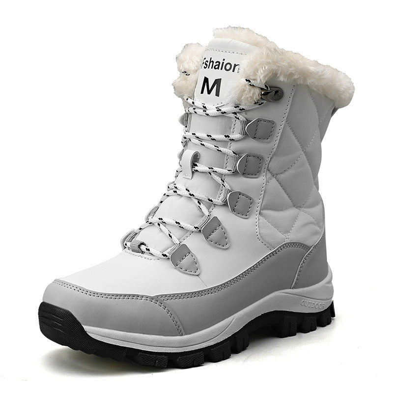 Women Fleece Lined Winter Snow Boots High Top Warm Cotton Shoes