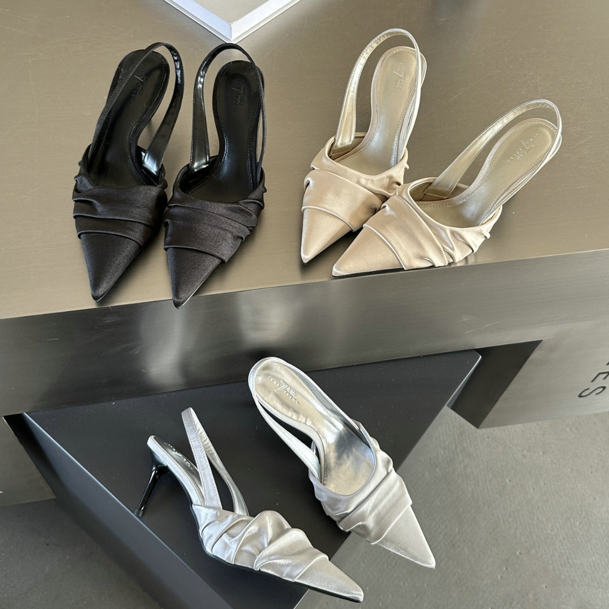 Stiletto-heel closed-toe sandals