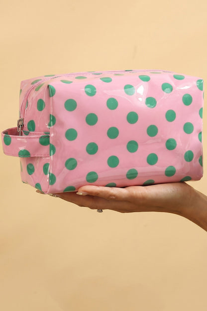 Duurzame PVC make-uptas met stippen