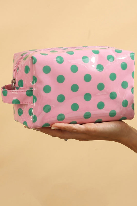 Duurzame PVC make-uptas met stippen