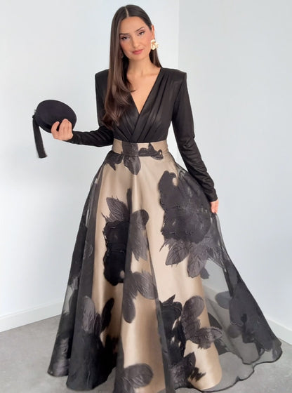 Printed stylish waist-cinching one-piece dress