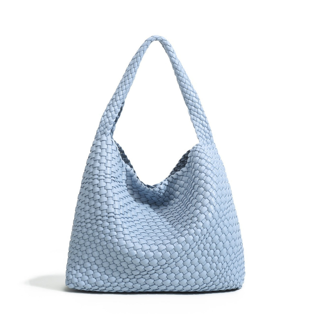 Handgeweven PU-leren bucket bag voor dames
